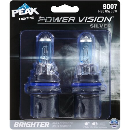 Peak Peak Power Vision Halogen High/Low Beam Automotive Bulb 9007 HB5 65/55W 9007PVS-2BPP
